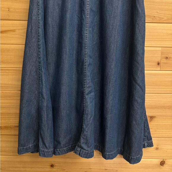 VNTG First Issue Small Cottagecore Prairie Denim Cotton Button Front Midi Skirt - Picture 6 of 9